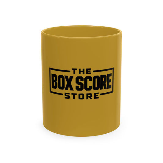 Box Score Store Ceramic Mug — Retro Sports Logo Coffee Cup