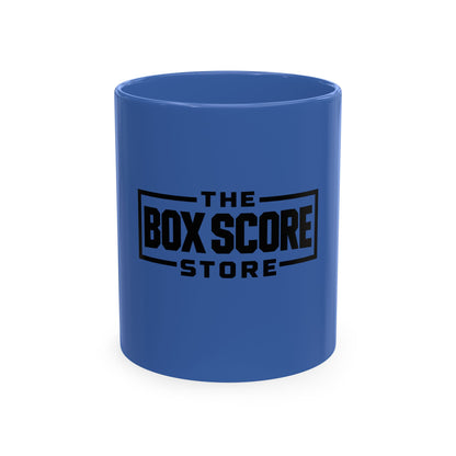 Box Score Store Ceramic Mug — Retro Sports Logo Coffee Cup