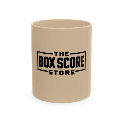 Box Score Store Ceramic Mug — Retro Sports Logo Coffee Cup